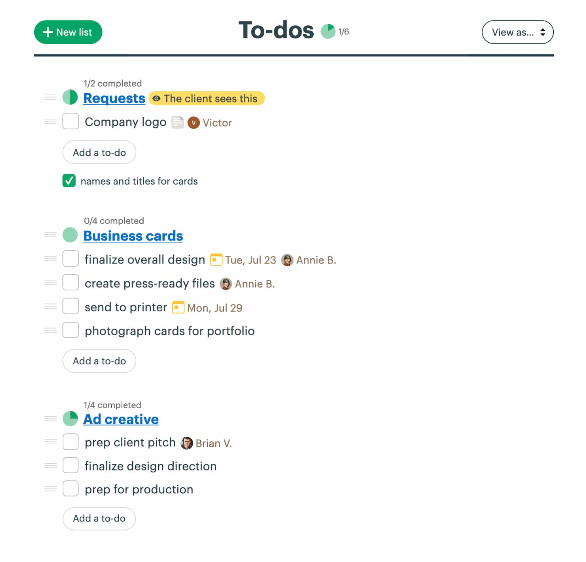 Alternativas ao ActiveCollab: Lista de tarefas no Basecamp