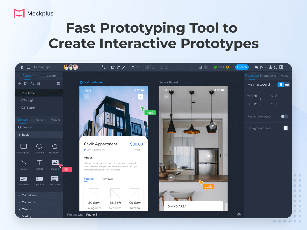 لوحة تحكم Mockplus
