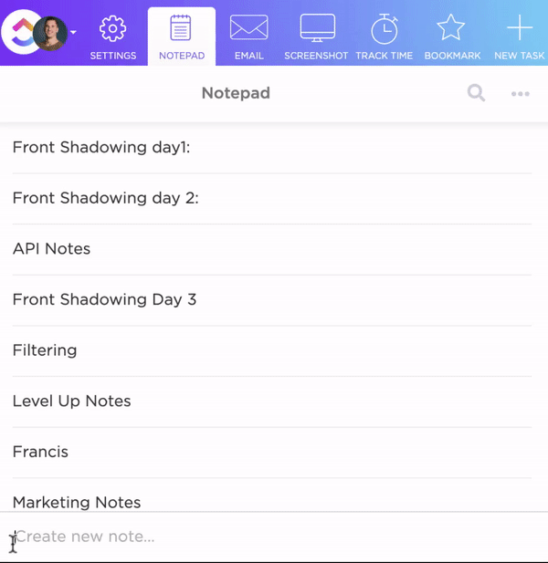 Bloc de notas de ClickUp: trucos para mejorar la productividad