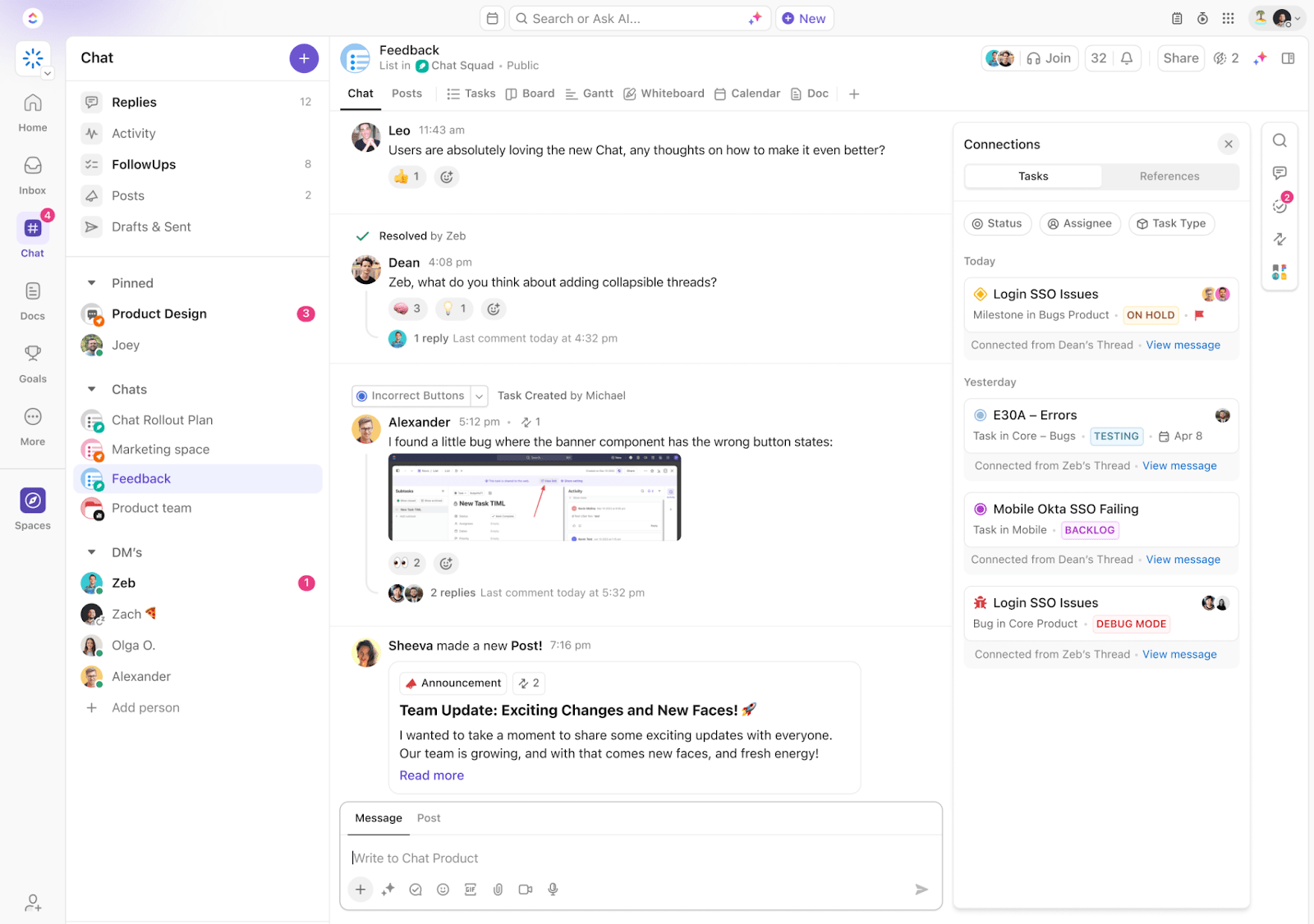 Chat de ClickUp