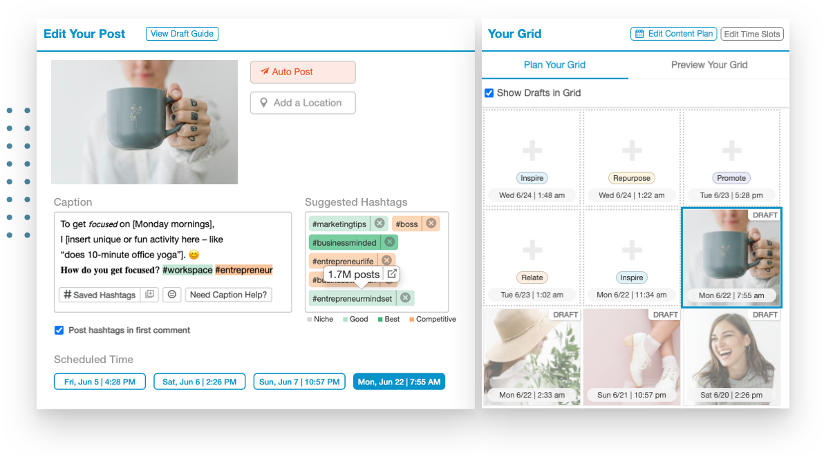 Tailwind (Best for automated Instagram scheduling and hashtag optimization)