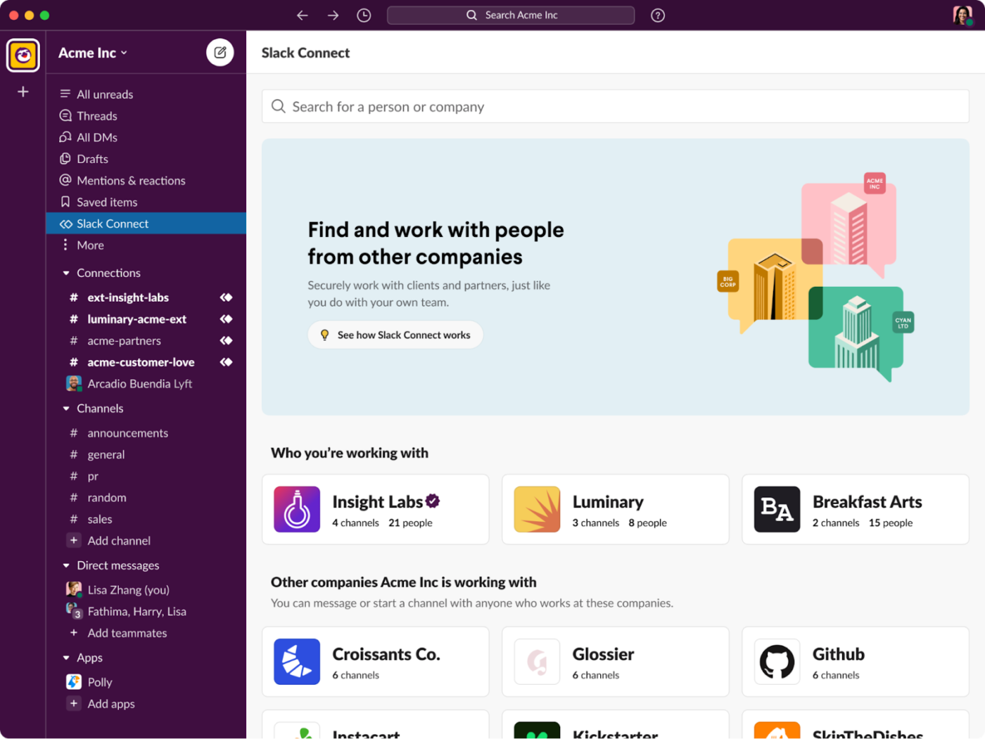 Slack: Best for organized project discussions