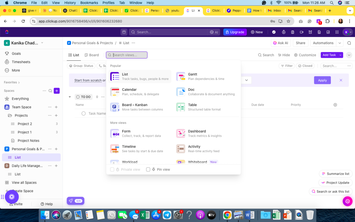 How to Create a Database in Access: Creating a database in ClickUp’s Table View