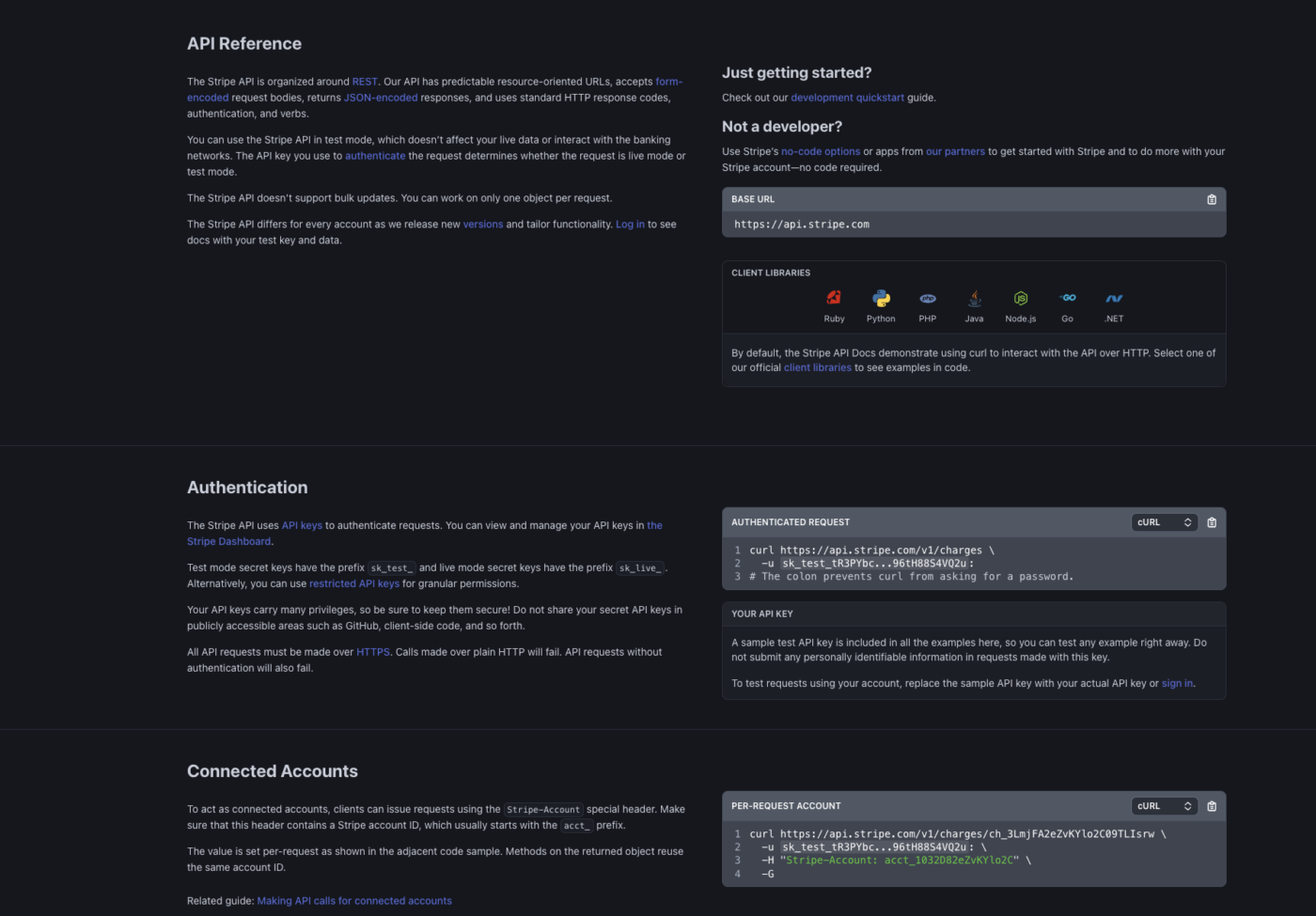 Stripe’s API documentation