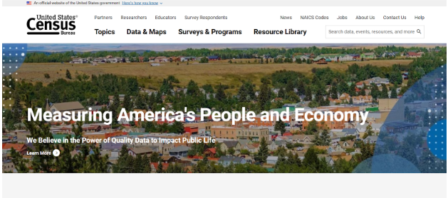 Market Research Tools: Census Bureau: Best for analyzing local demographic and economic trends